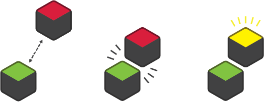 Mismatched colors will create a new color on the Hex tile